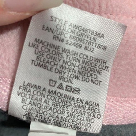 Athletic Works Grey Fleece Sweatshirt Girl's Medium 7-8 Smiley Face Lightening - Picture 6 of 7